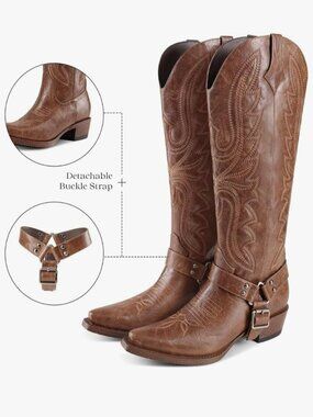 NIB NWT Western Cowboy Buckle Boots Womens 8